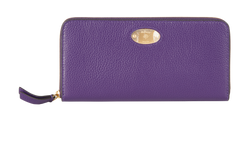 Mulberry Plaque Zip Around Wallet, Lthr, Purple, 3*